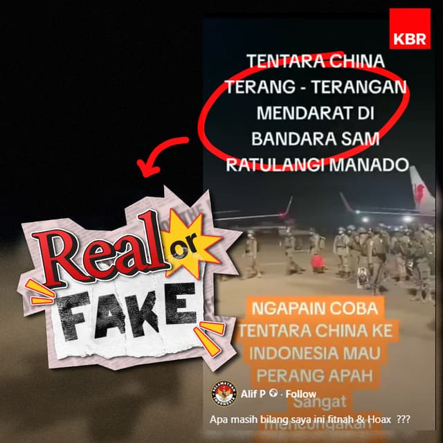 Video Bernarasi Tentara Cina Mendarat di Bandara Sam Ratulangi Manado? Real or Fake?